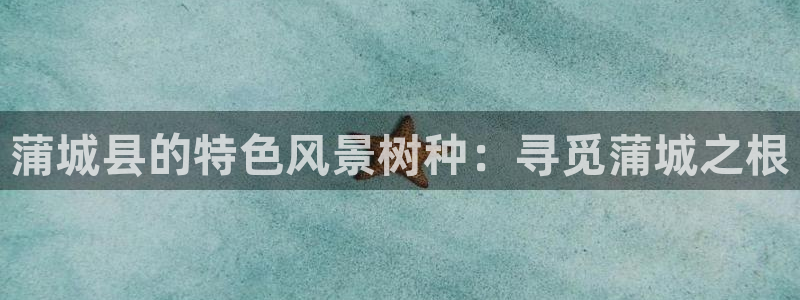 新宝gg登陆:蒲城县的特色风景树种:寻觅蒲城之根